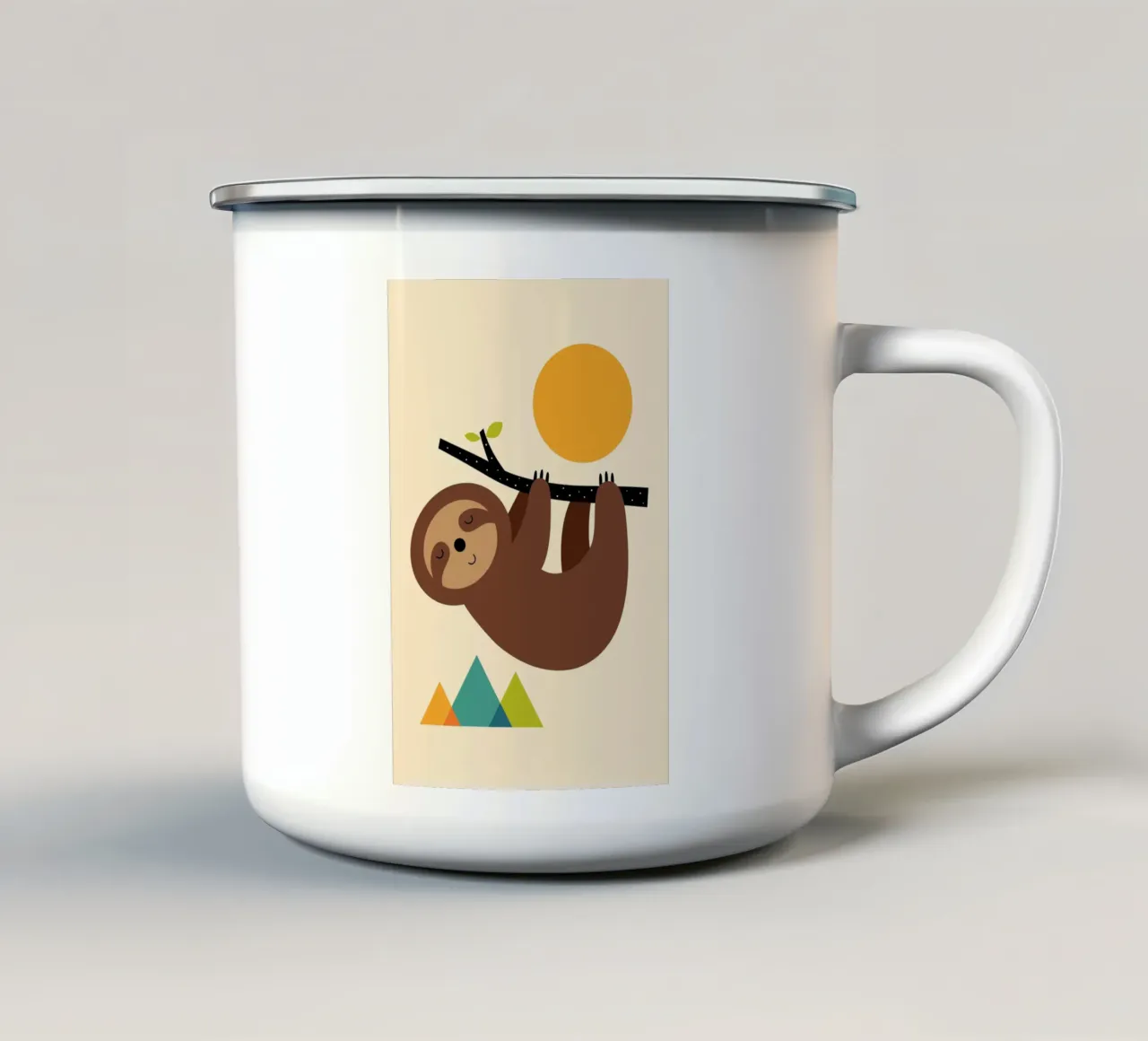 Mantener la calma y vivir despacio taza de esmalte de Andy Westface