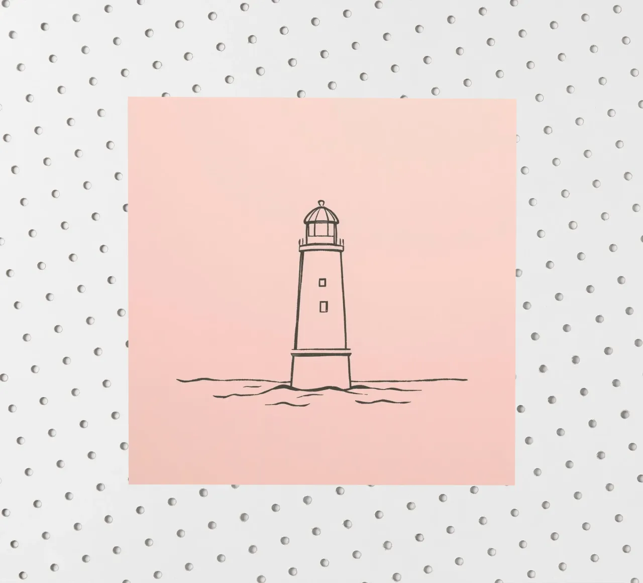 Lighthouse standing tall in calm waters at dusk sticker by DesignDoodle