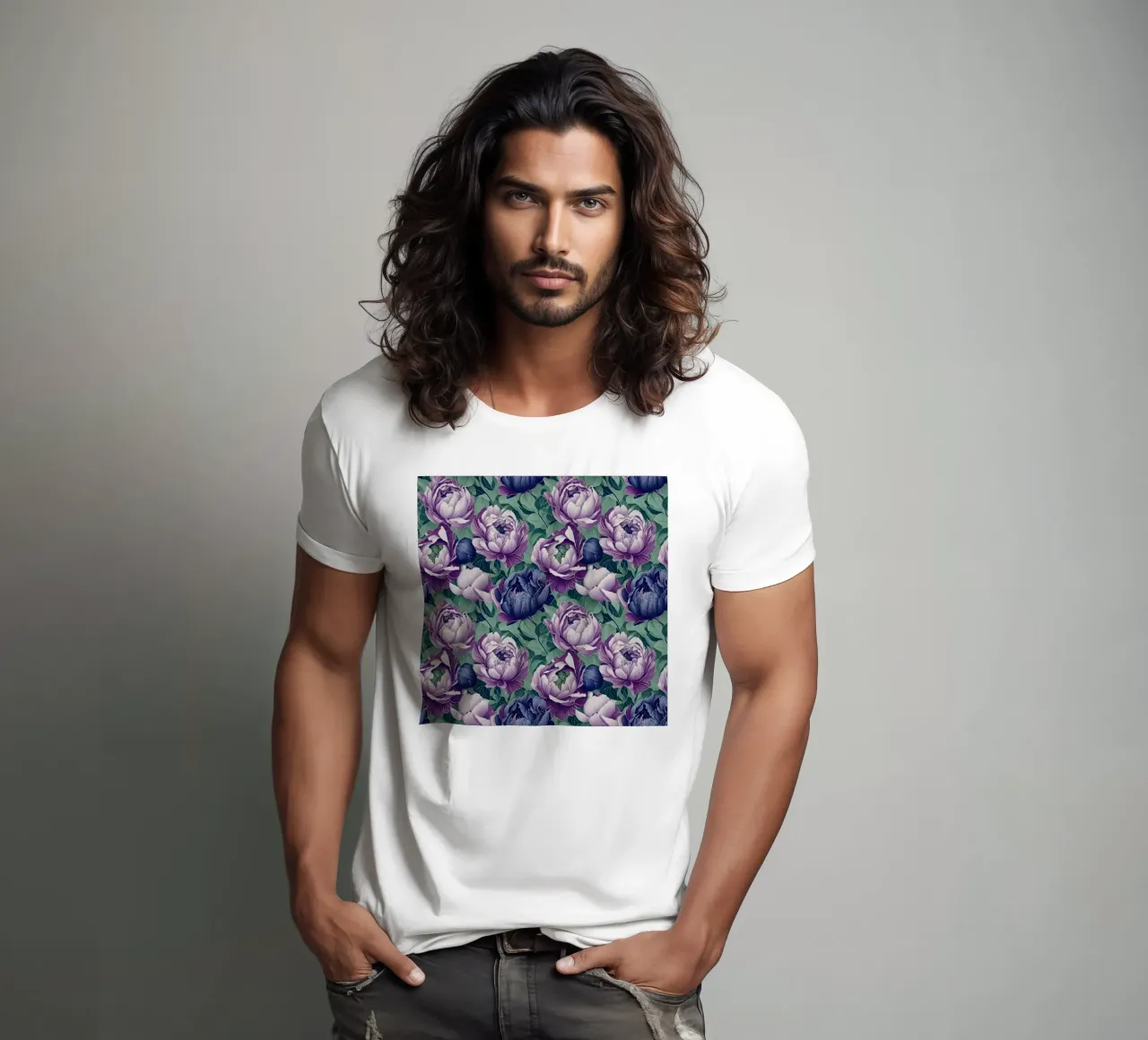 Peonie antiche t-shirt da Nina May Design Studio