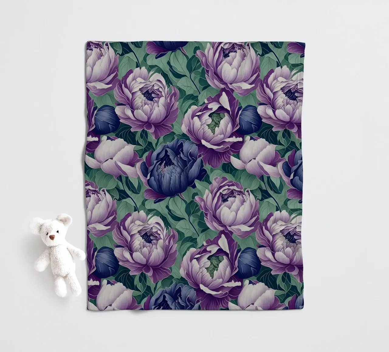 Peonie antiche coperta in pile da Nina May Design Studio