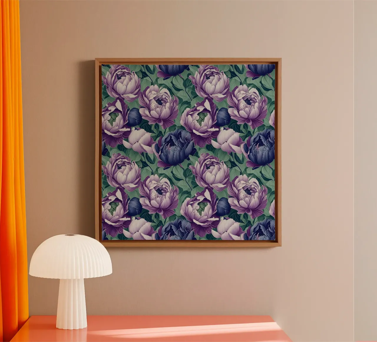 Peonie antiche tela con Cornice a cassetta da Nina May Design Studio