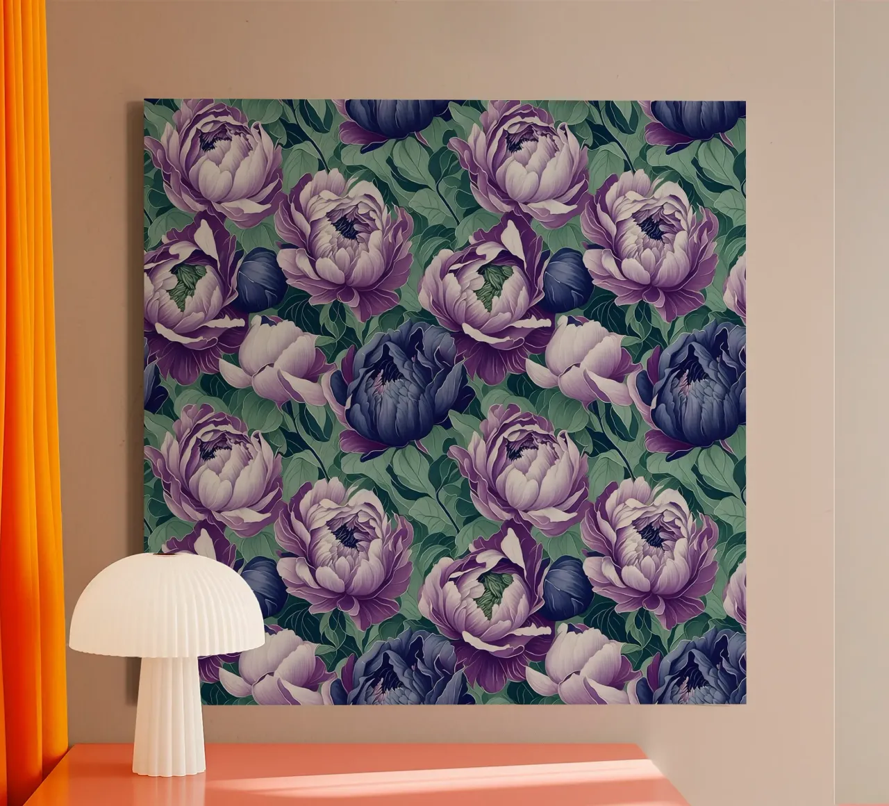 Peonie antiche tela con Cornice a cassetta da Nina May Design Studio