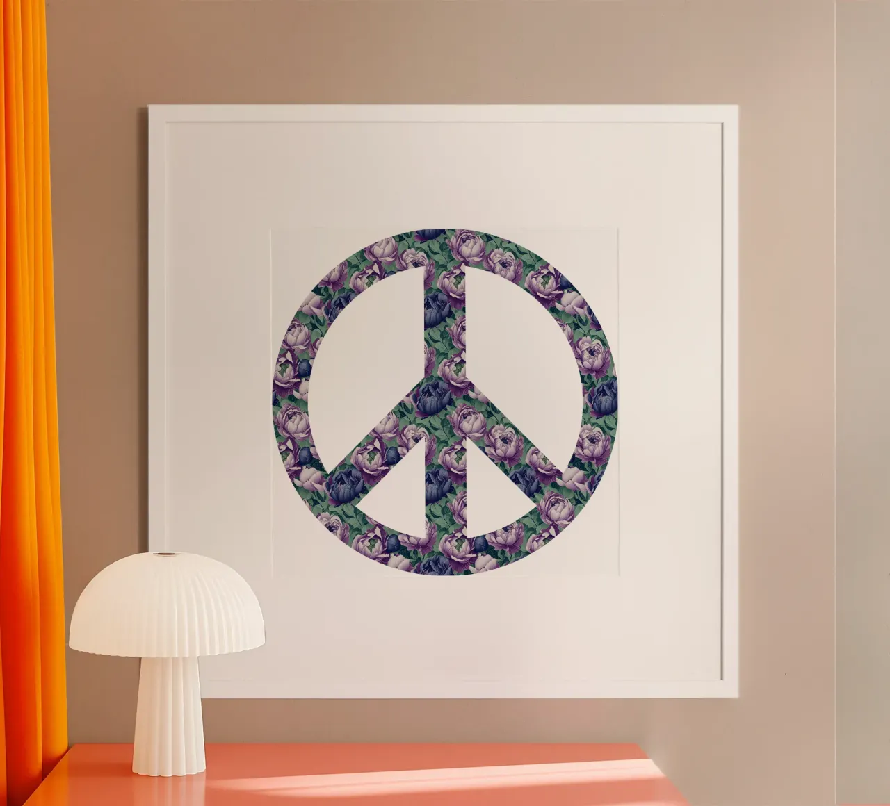 Peonie della pace poster con telaio in plastica da Nina May Design Studio