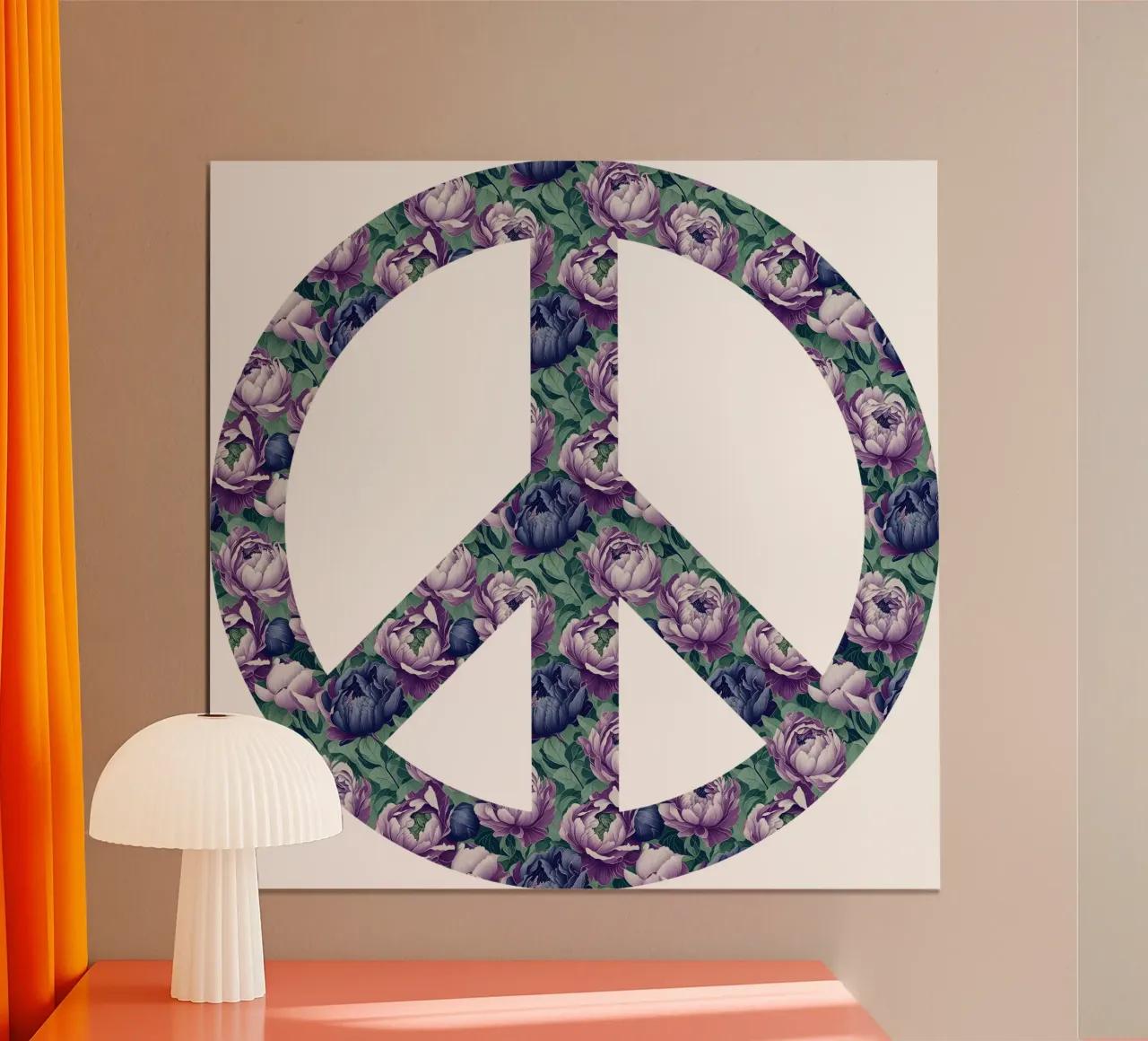 Peonie della pace poster con telaio in plastica da Nina May Design Studio