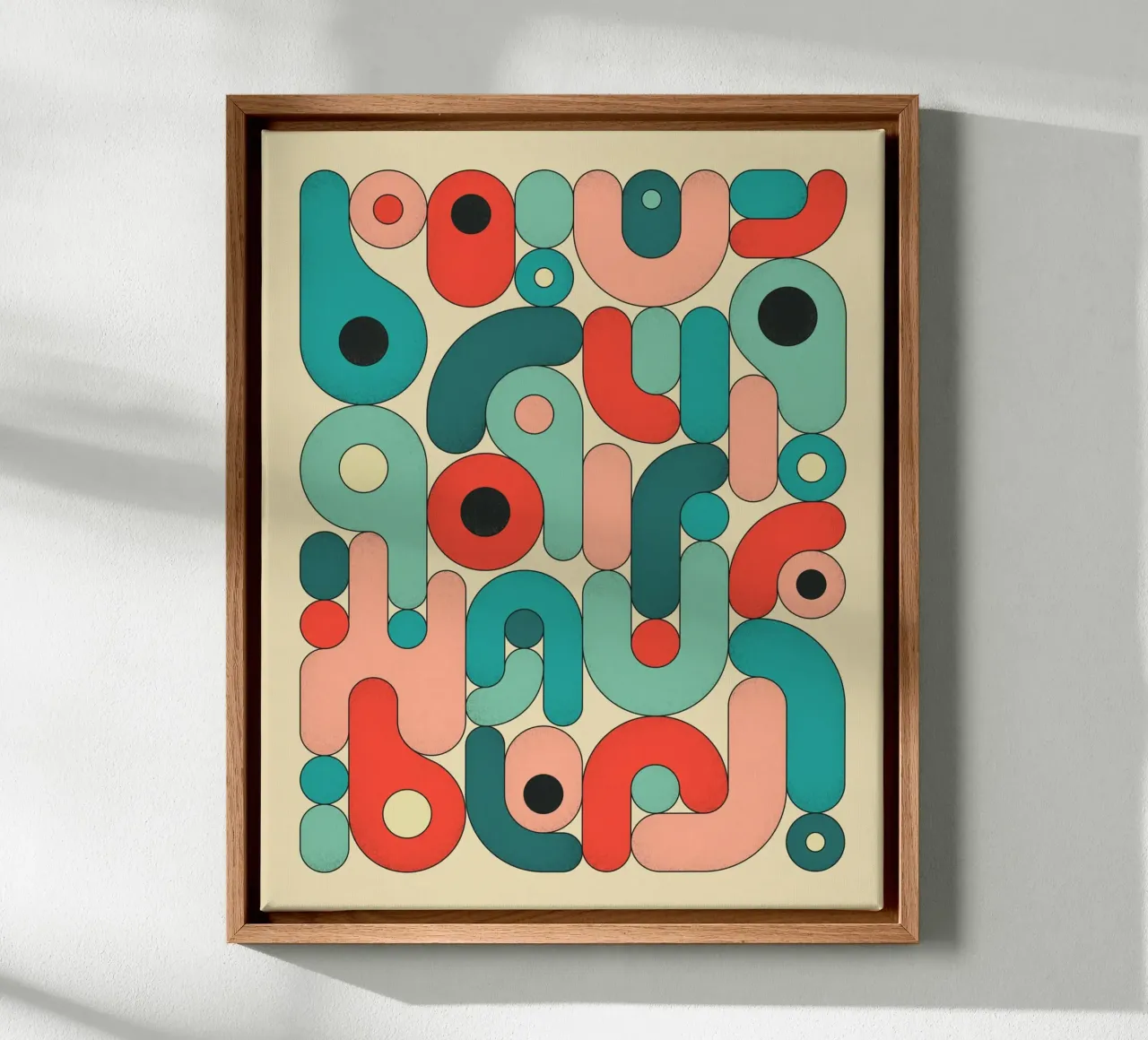 GEOMETRICS 5 canvas with Floater frame by Jazzberry Blue