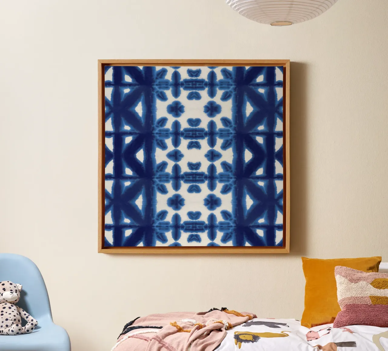 Koninklijk Pima Shibori canvas met Baklijst van Nina May Design Studio