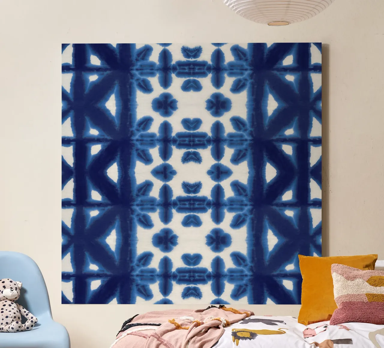 Koninklijk Pima Shibori canvas met Baklijst van Nina May Design Studio