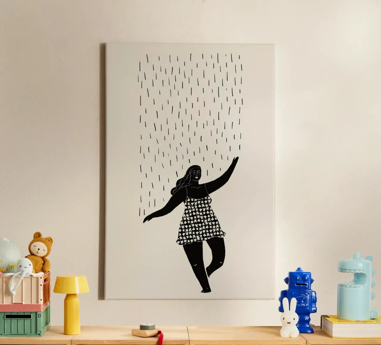 Dancing in the Rain 2 tela con Cornice a cassetta da Graphite