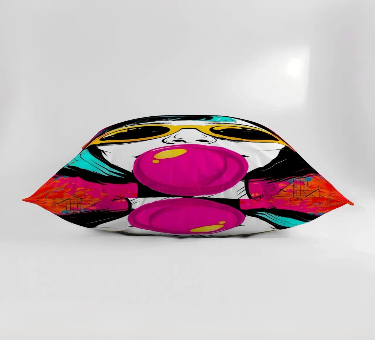 Ragazza pop art con gomma da masticare cuscino da 🎁 ARTVI-SHOP