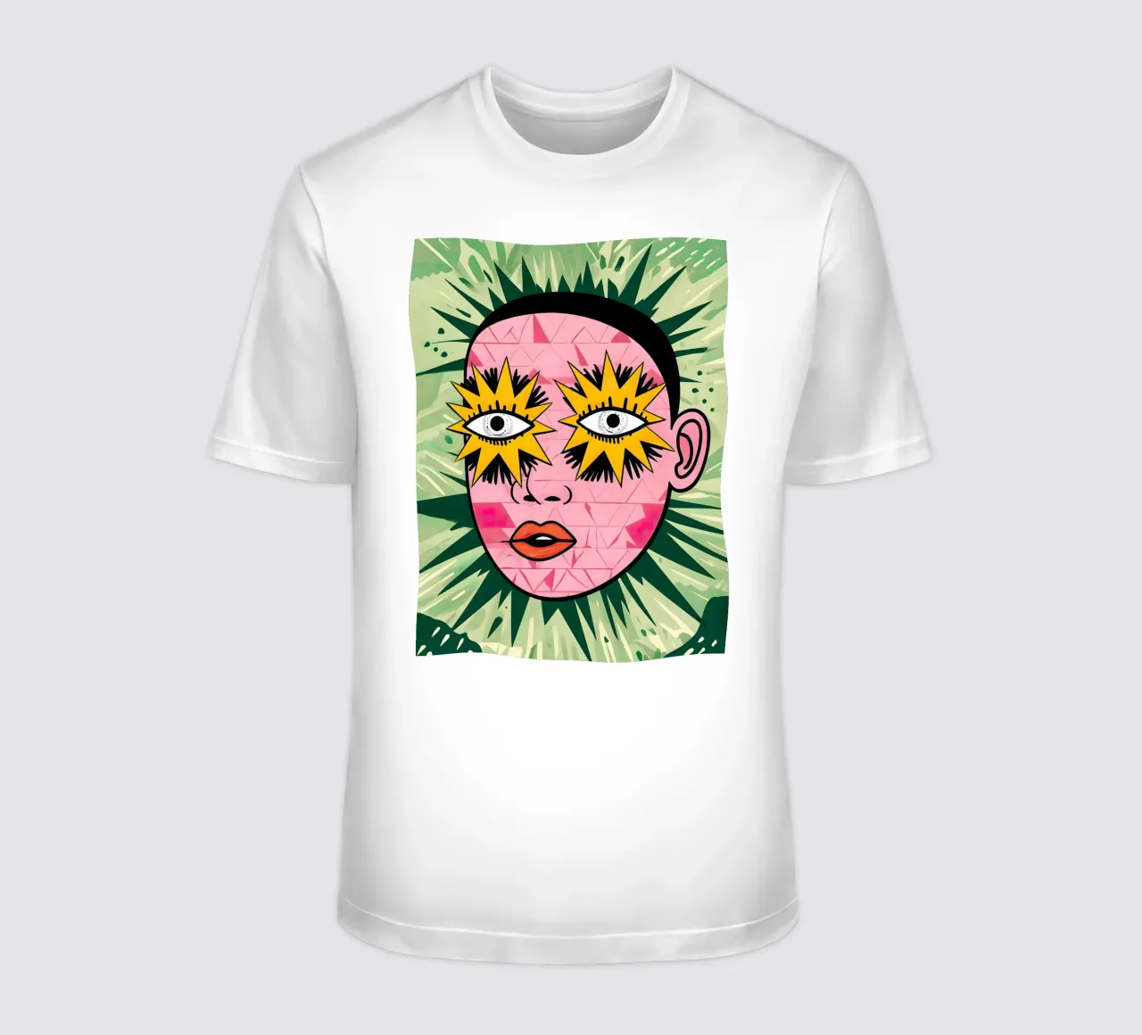 Abstract Portrait with Star Eyes t-shirt by 🎁 ARTVI-SHOP