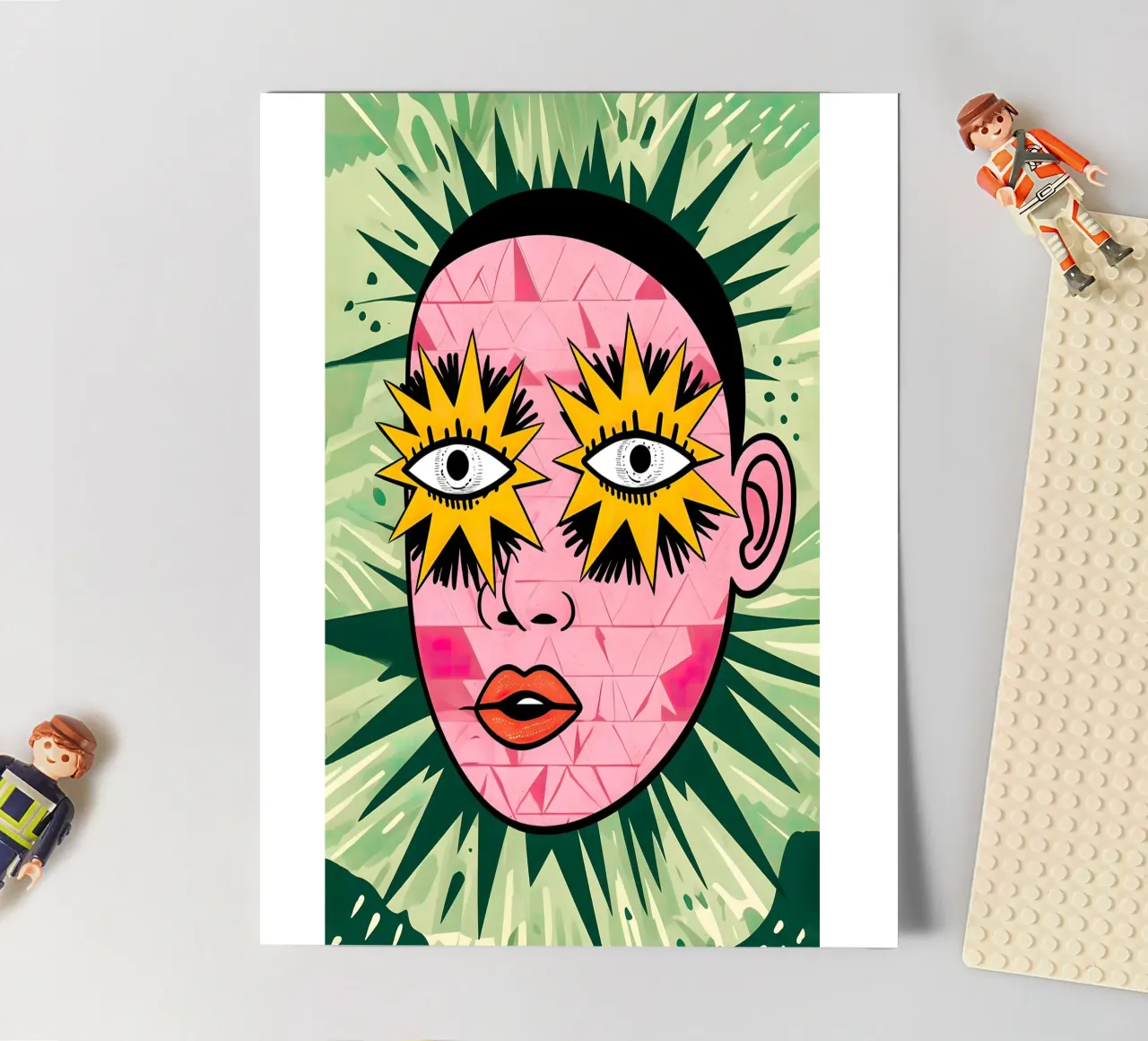 Abstract Portrait with Star Eyes sticker sheet by 🎁 ARTVI-SHOP