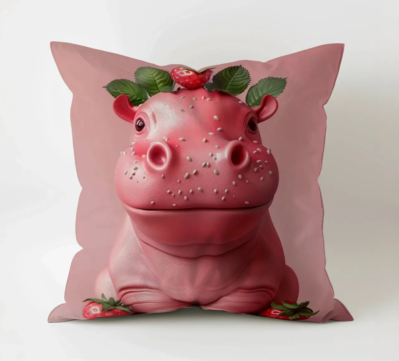 Strawberry Hippo cuscino da wonderfolk