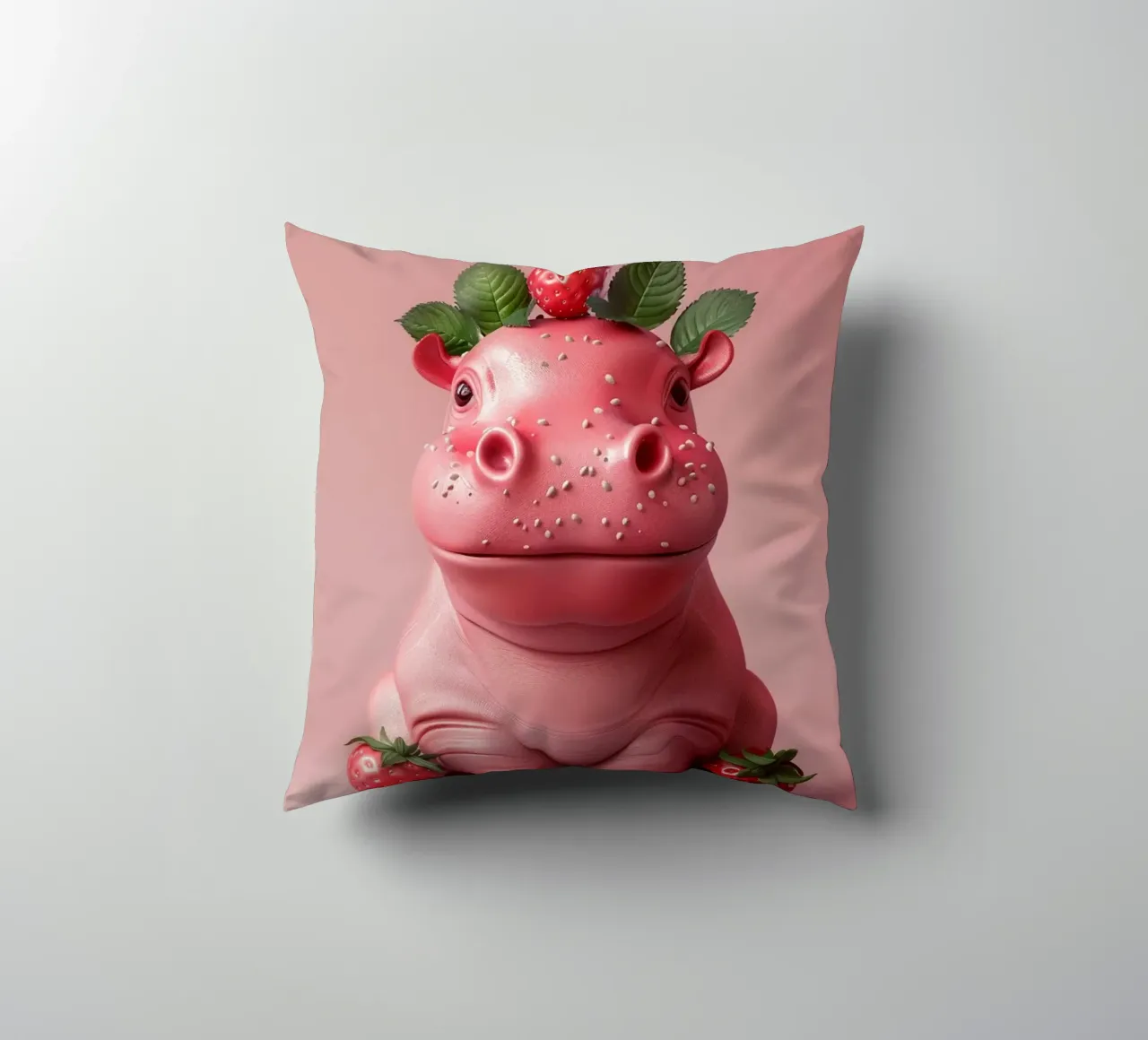 Strawberry Hippo cuscino da wonderfolk