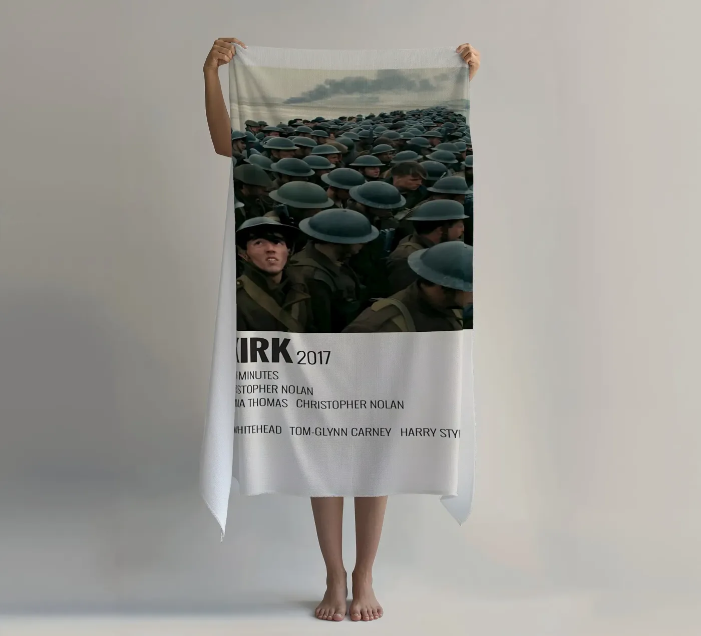 DUNKIRK 2017 beach towel by MVFminimalist