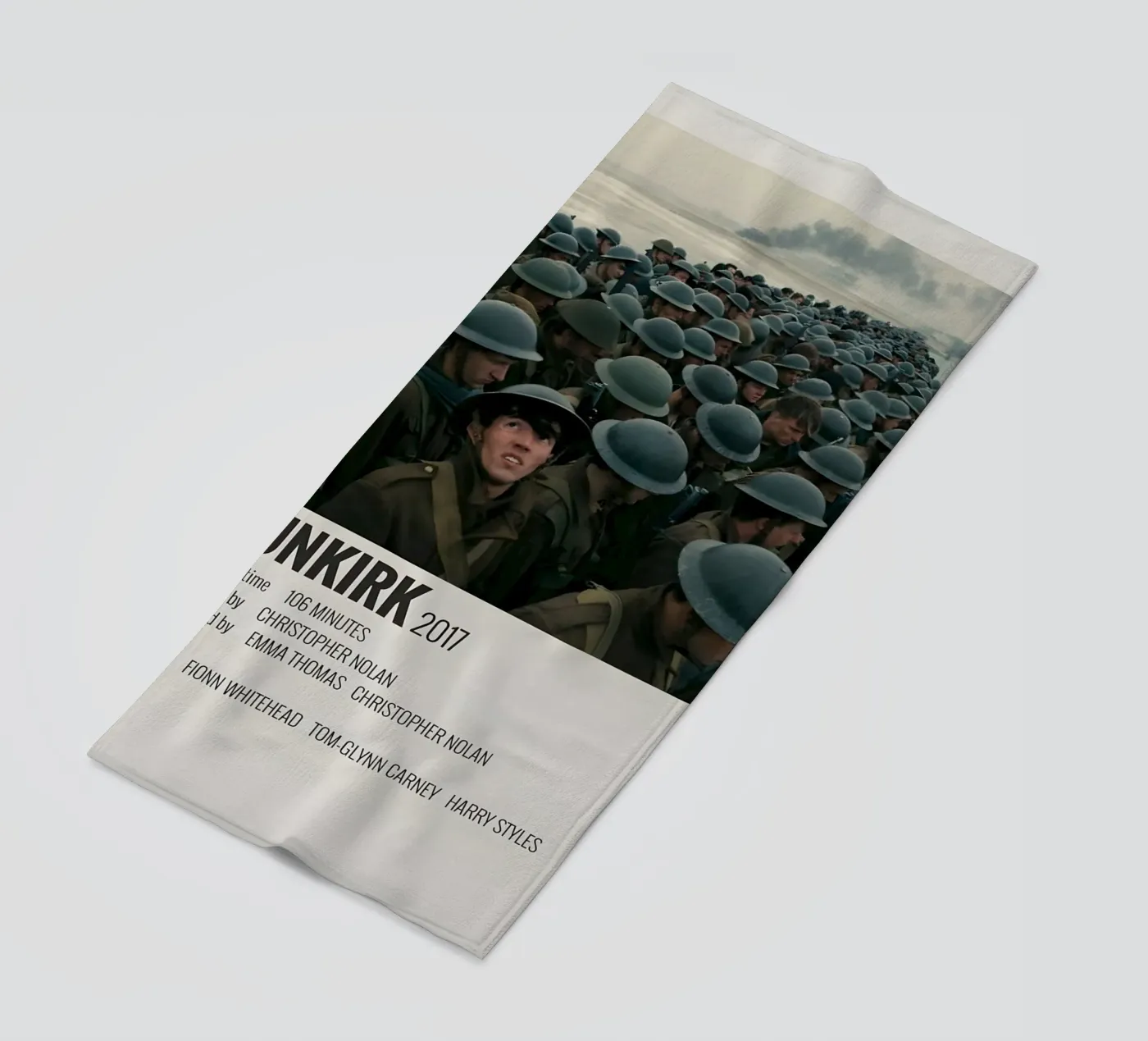 DUNKIRK 2017 beach towel by MVFminimalist
