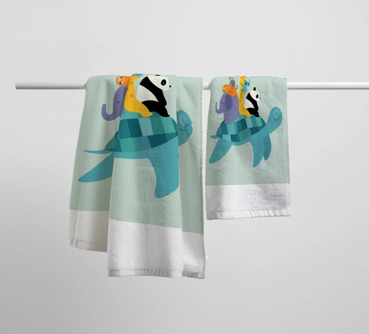 tartaruga giraffa animale carino asciugamano da bagno da westface store