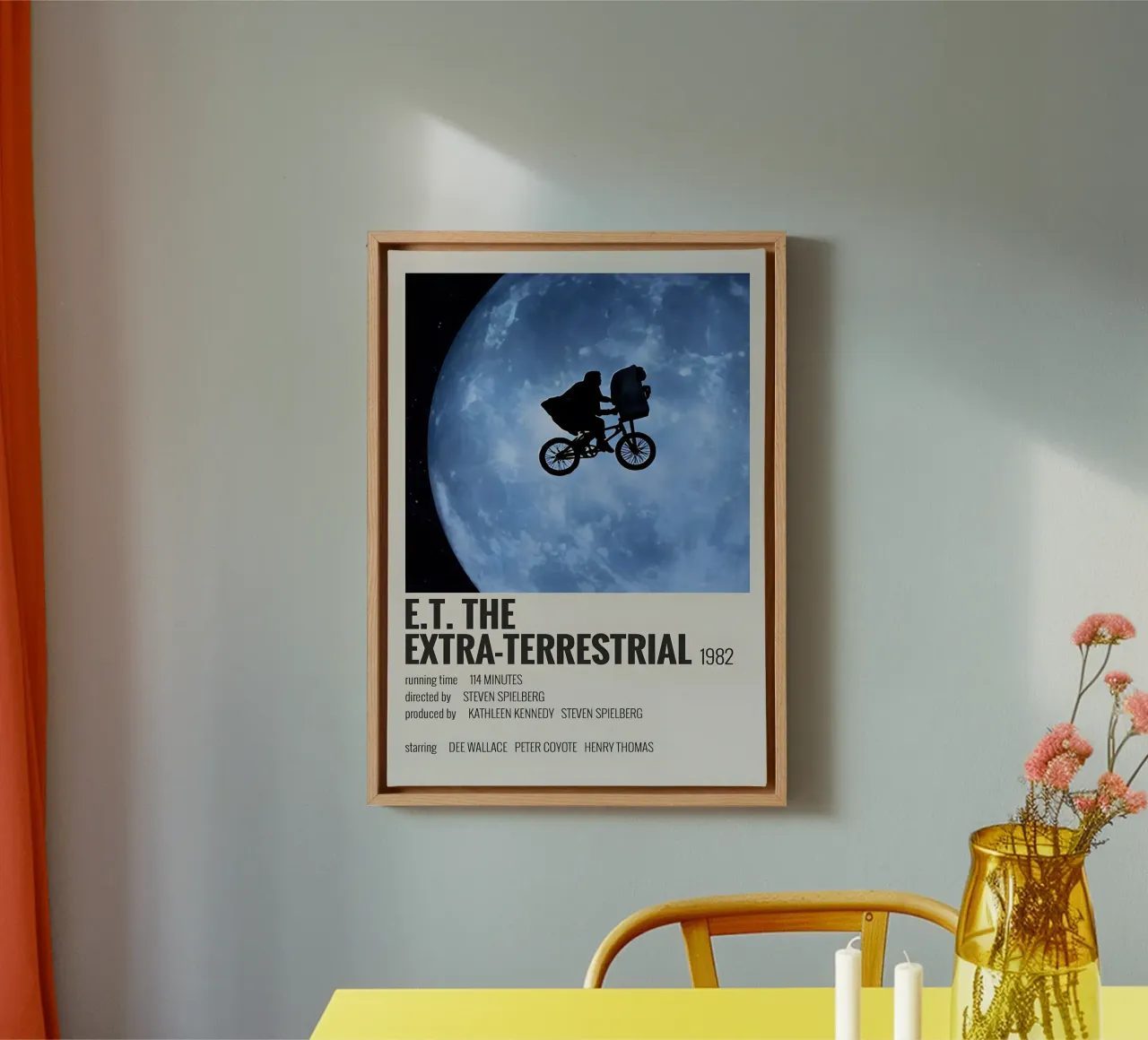 E.T. THE EXTRA-TERRESTRIAL 1982 tela con Cornice a cassetta da MVFminimalist