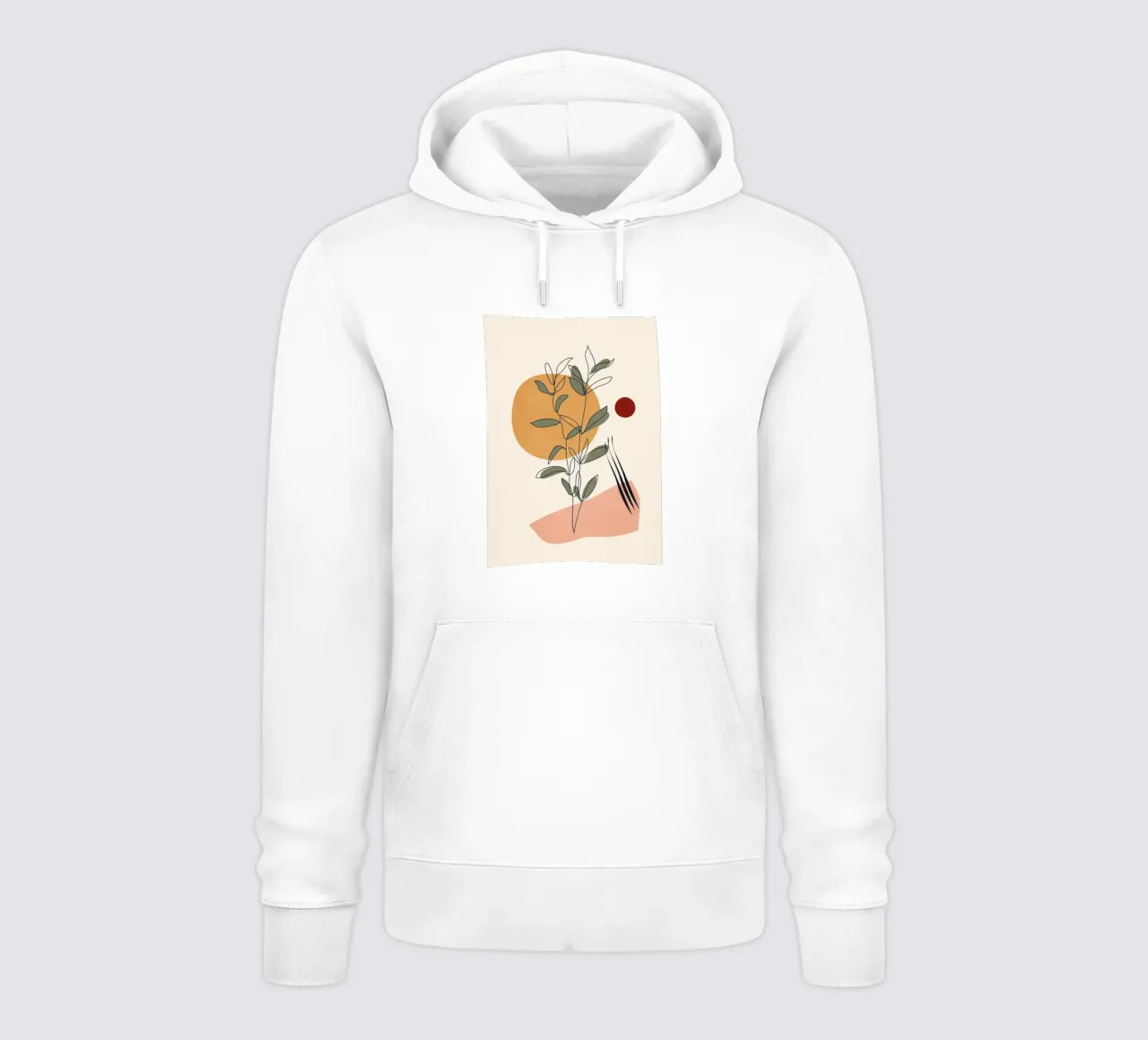 Minimal Line Young Leaves felpa con cappuccio da Flow Line