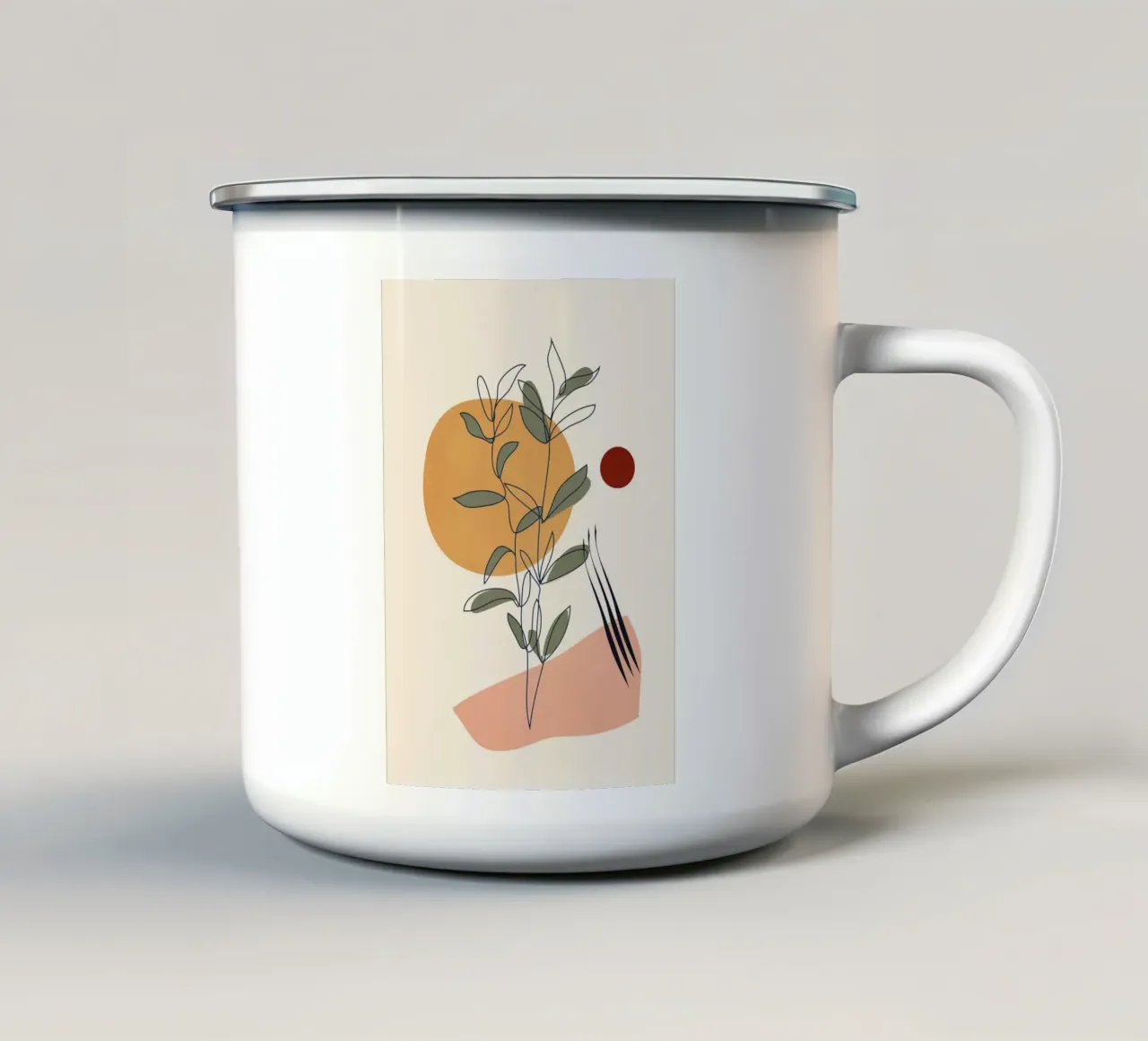 Minimal Line Young Leaves tazza in smalto da Flow Line