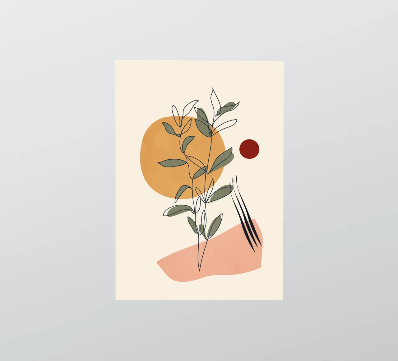 Minimal Line Young Leaves sticker by Flow Line