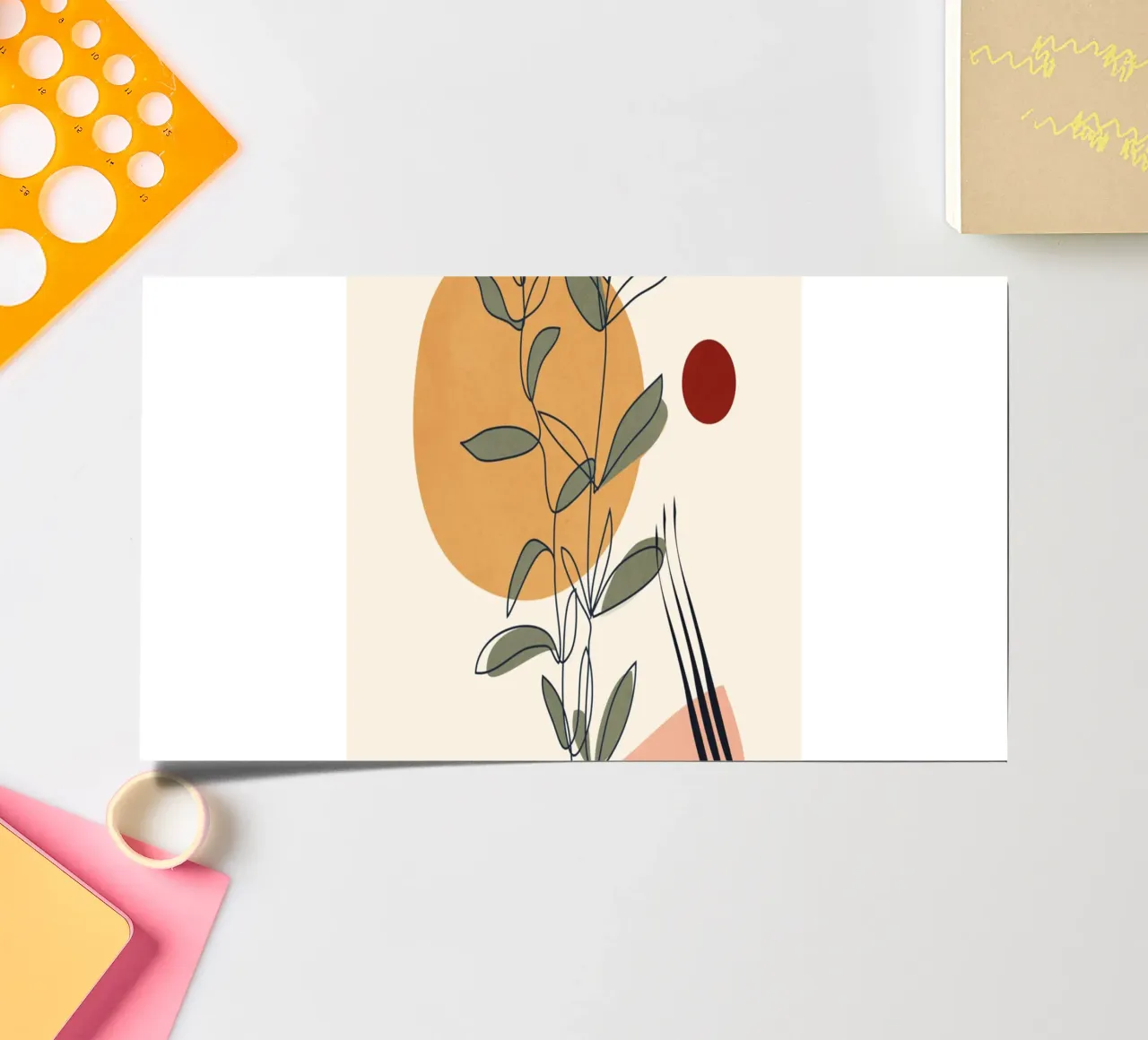 Minimal Line Young Leaves sticker sheet by Flow Line