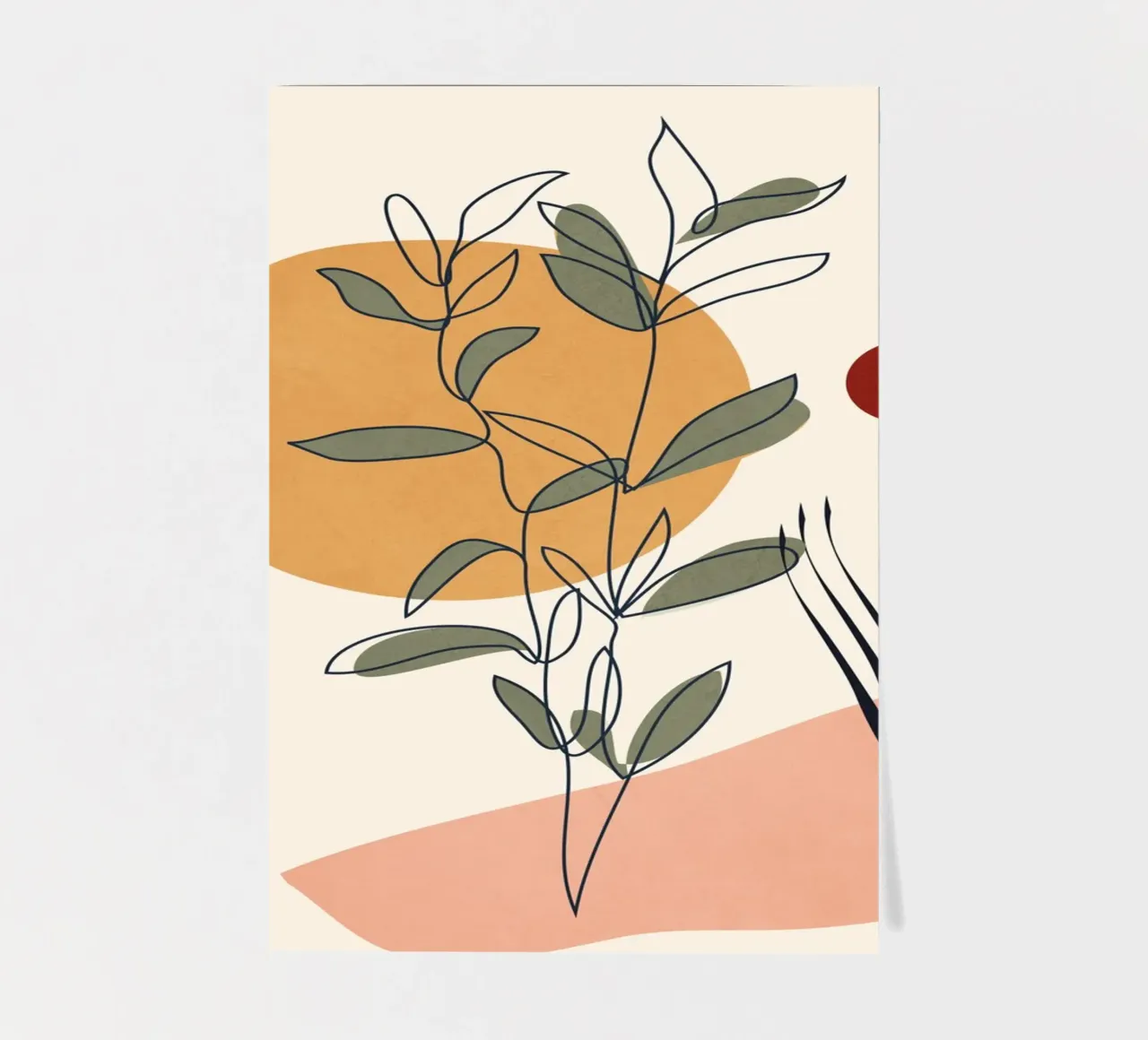 Minimal Line Young Leaves sticker sheet by Flow Line