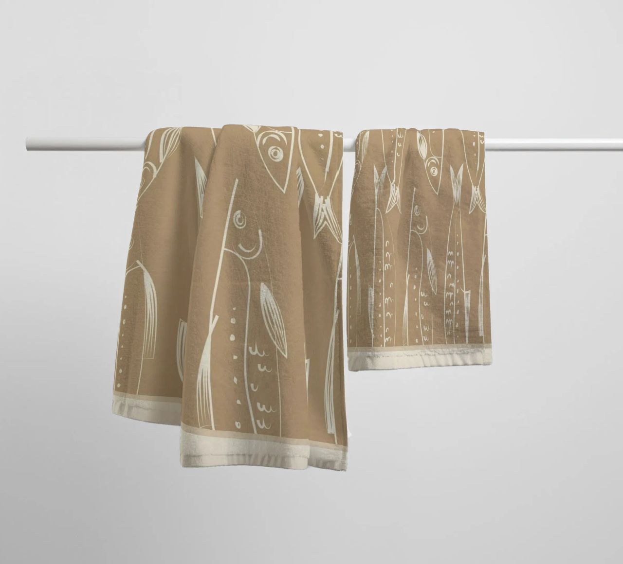Minimalist Fish 2 towel by Flow Line