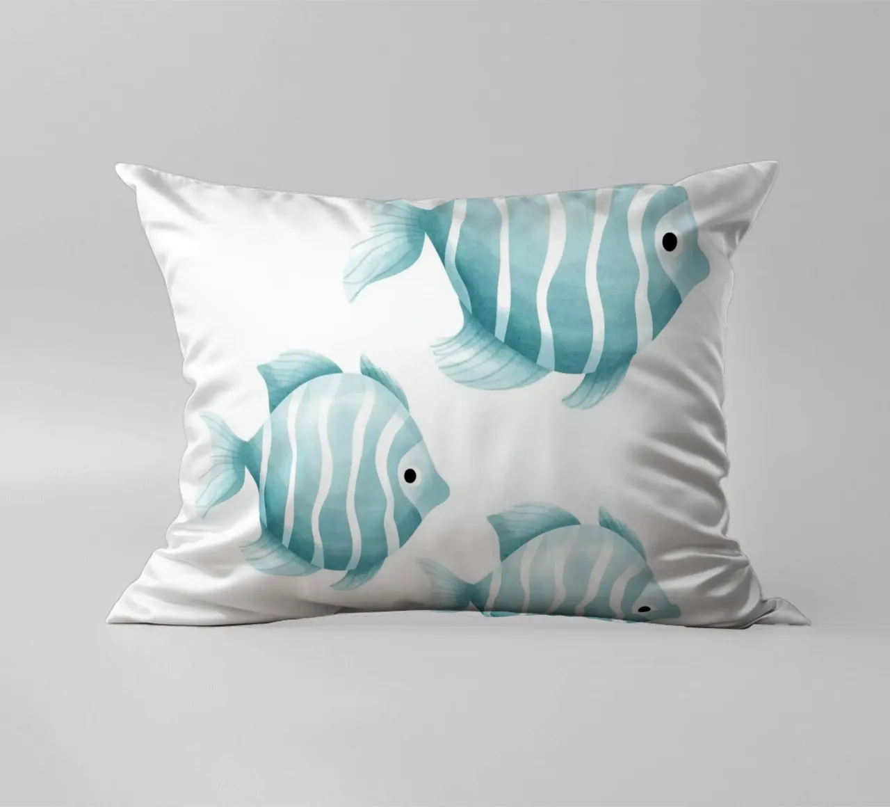 Stampa acquerello pesce blu - Vivaio oceano, camera dei bambini D cuscino da ClubArt