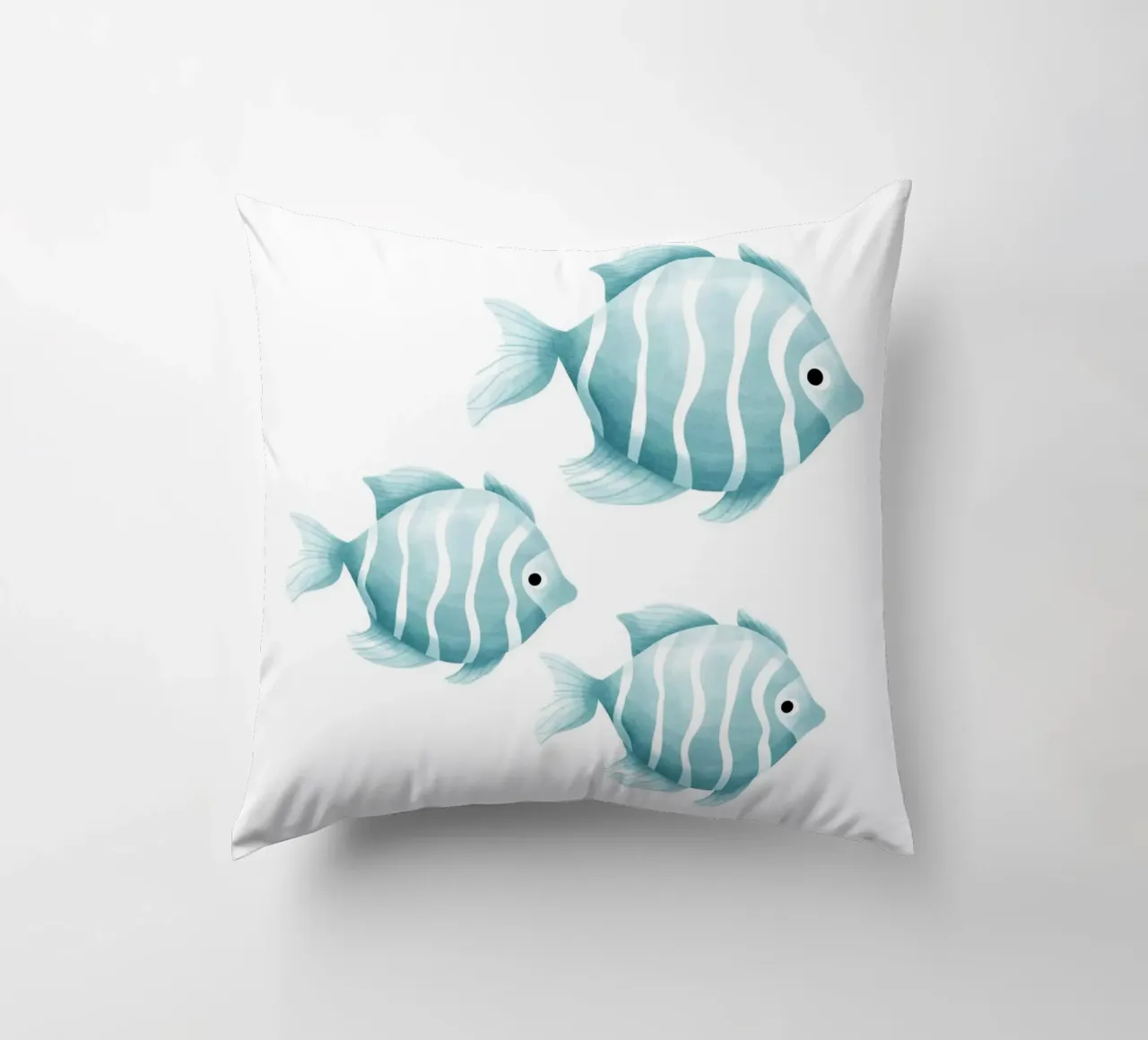 Stampa acquerello pesce blu - Vivaio oceano, camera dei bambini D cuscino da ClubArt