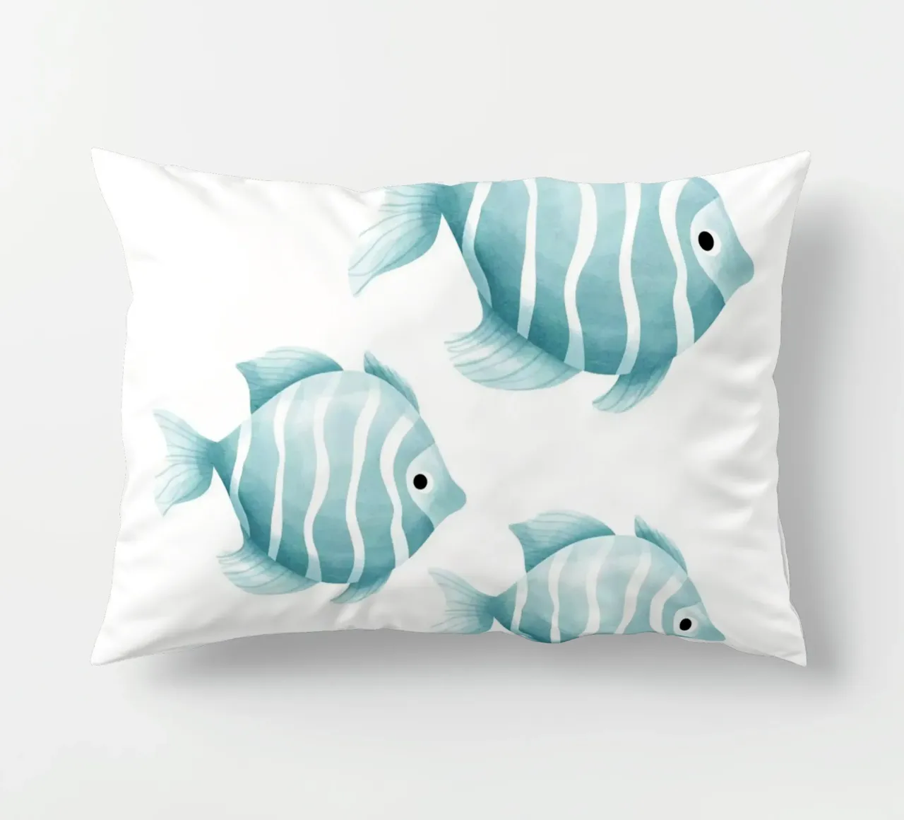 Stampa acquerello pesce blu - Vivaio oceano, camera dei bambini D cuscino da ClubArt
