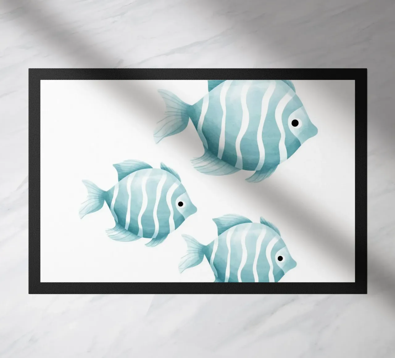 Stampa acquerello pesce blu - Vivaio oceano, camera dei bambini D zerbino da ClubArt