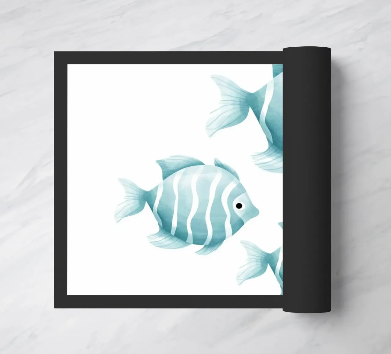Stampa acquerello pesce blu - Vivaio oceano, camera dei bambini D zerbino da ClubArt