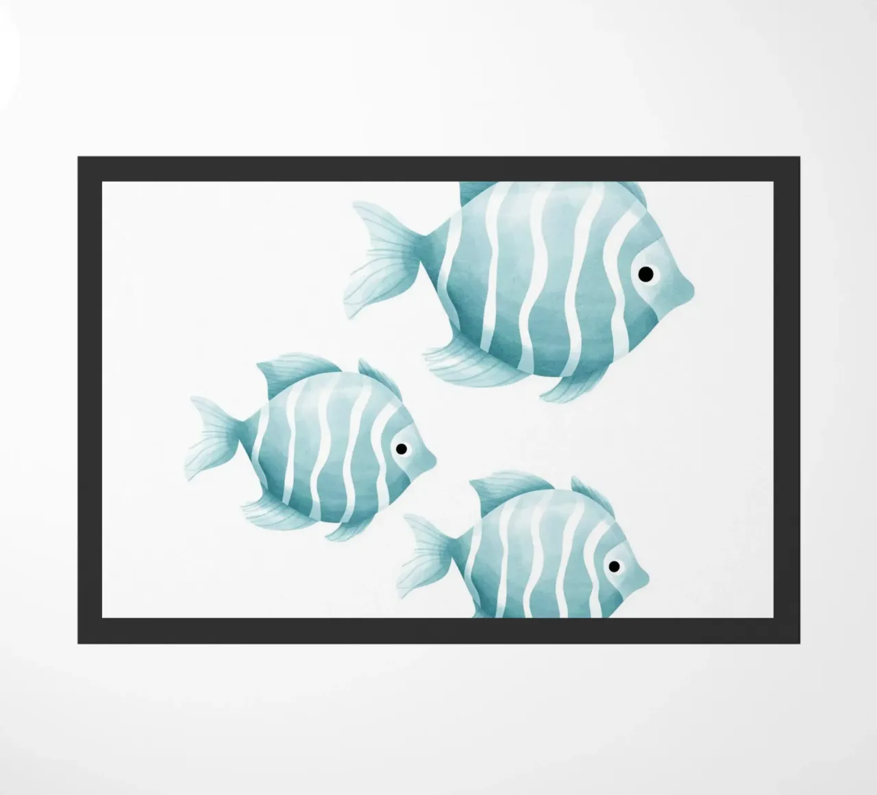 Stampa acquerello pesce blu - Vivaio oceano, camera dei bambini D zerbino da ClubArt