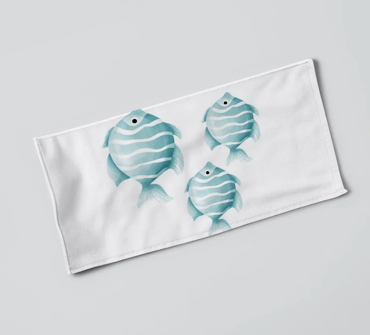 Stampa acquerello pesce blu - Vivaio oceano, camera dei bambini D asciugamano da bagno da ClubArt