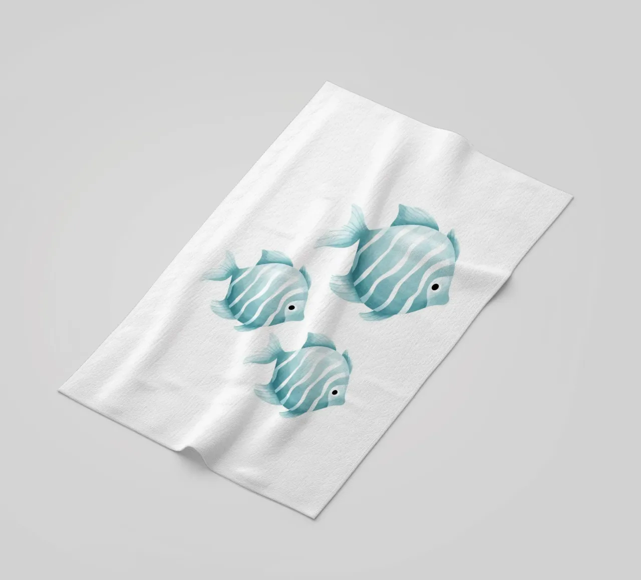 Stampa acquerello pesce blu - Vivaio oceano, camera dei bambini D telo mare da ClubArt
