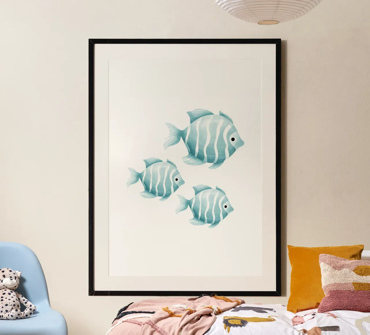 Stampa acquerello pesce blu - Vivaio oceano, camera dei bambini D poster da ClubArt