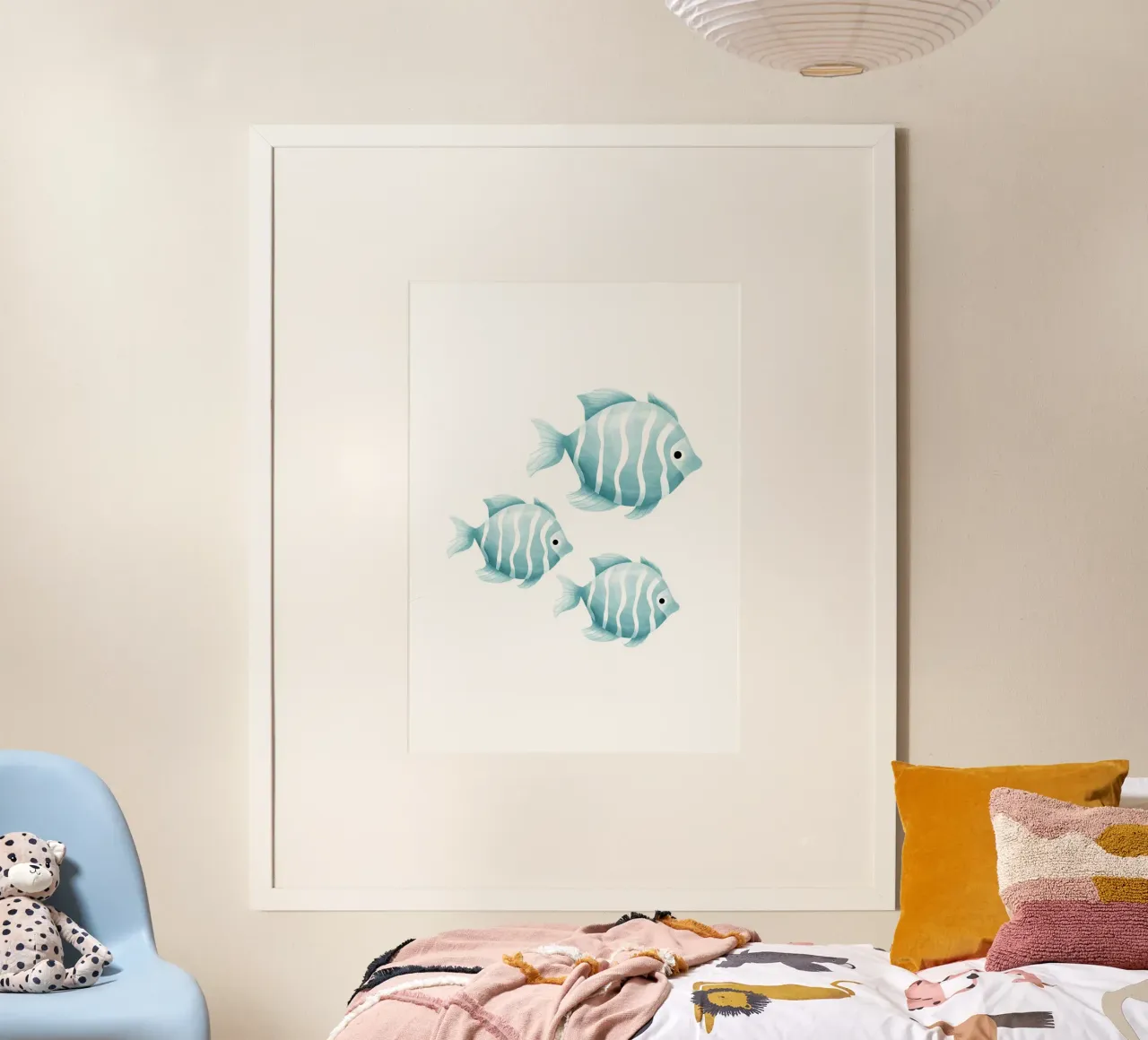 Stampa acquerello pesce blu - Vivaio oceano, camera dei bambini D poster da ClubArt