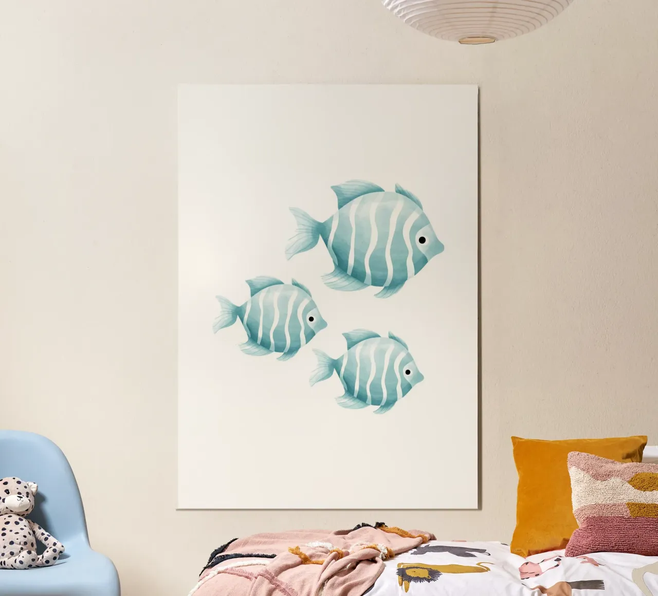 Stampa acquerello pesce blu - Vivaio oceano, camera dei bambini D poster da ClubArt