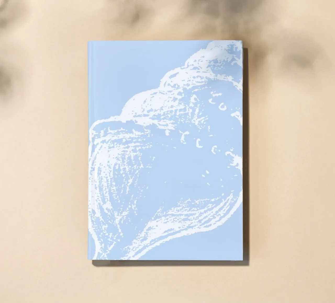 Abstract Whelk Shell Print - Pastel Blue, Modern Coastal Dec notebook by ClubArt
