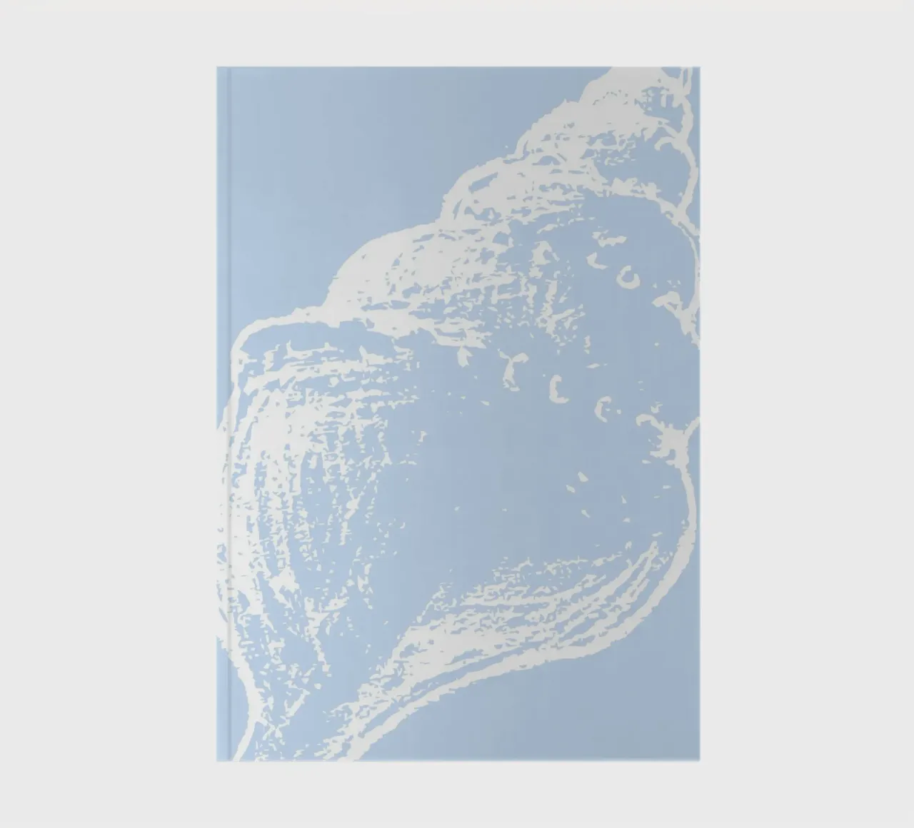 Abstract Whelk Shell Print - Pastel Blue, Modern Coastal Dec notebook by ClubArt