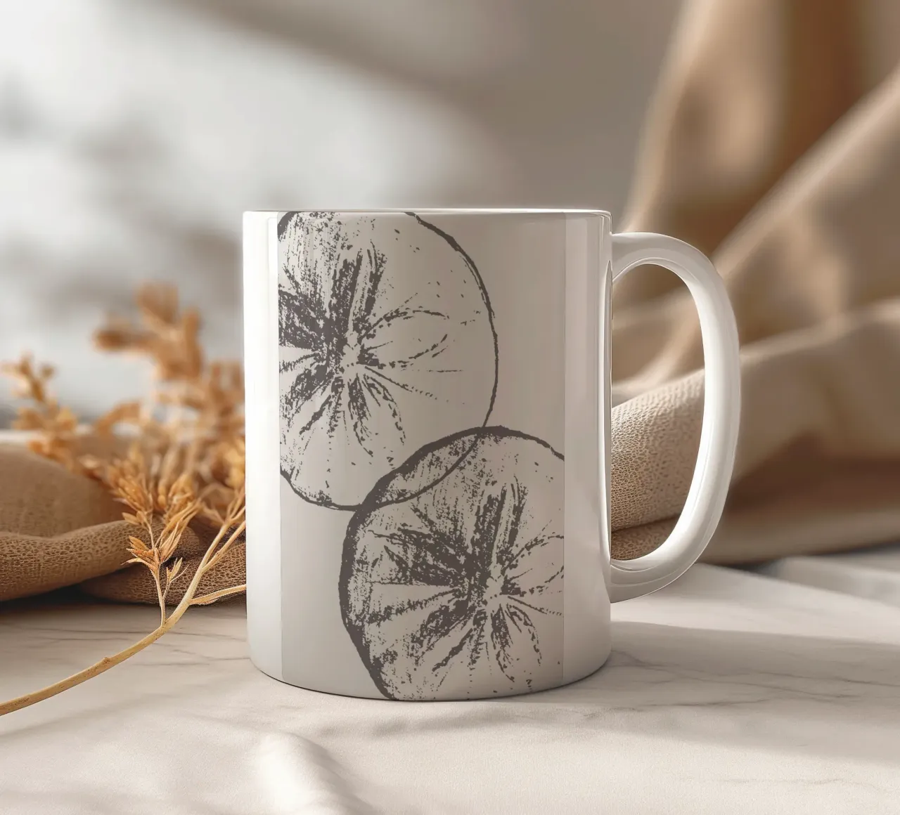 Stampa neutra di fette di agrumi - Arredo cucina moderno e minimalista tazza in ceramica da ClubArt