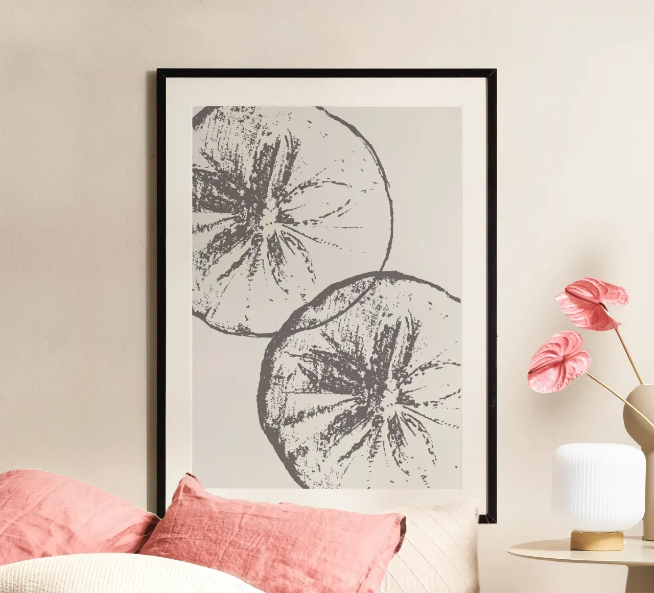 Stampa neutra di fette di agrumi - Arredo cucina moderno e minimalista poster da ClubArt