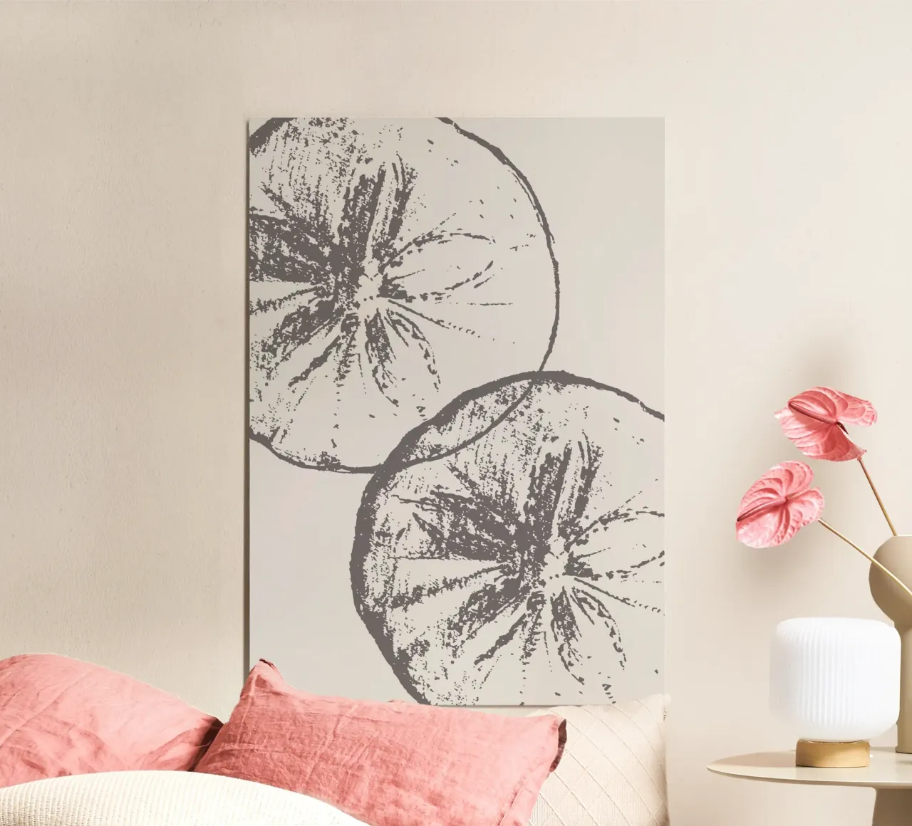 Stampa neutra di fette di agrumi - Arredo cucina moderno e minimalista poster da ClubArt