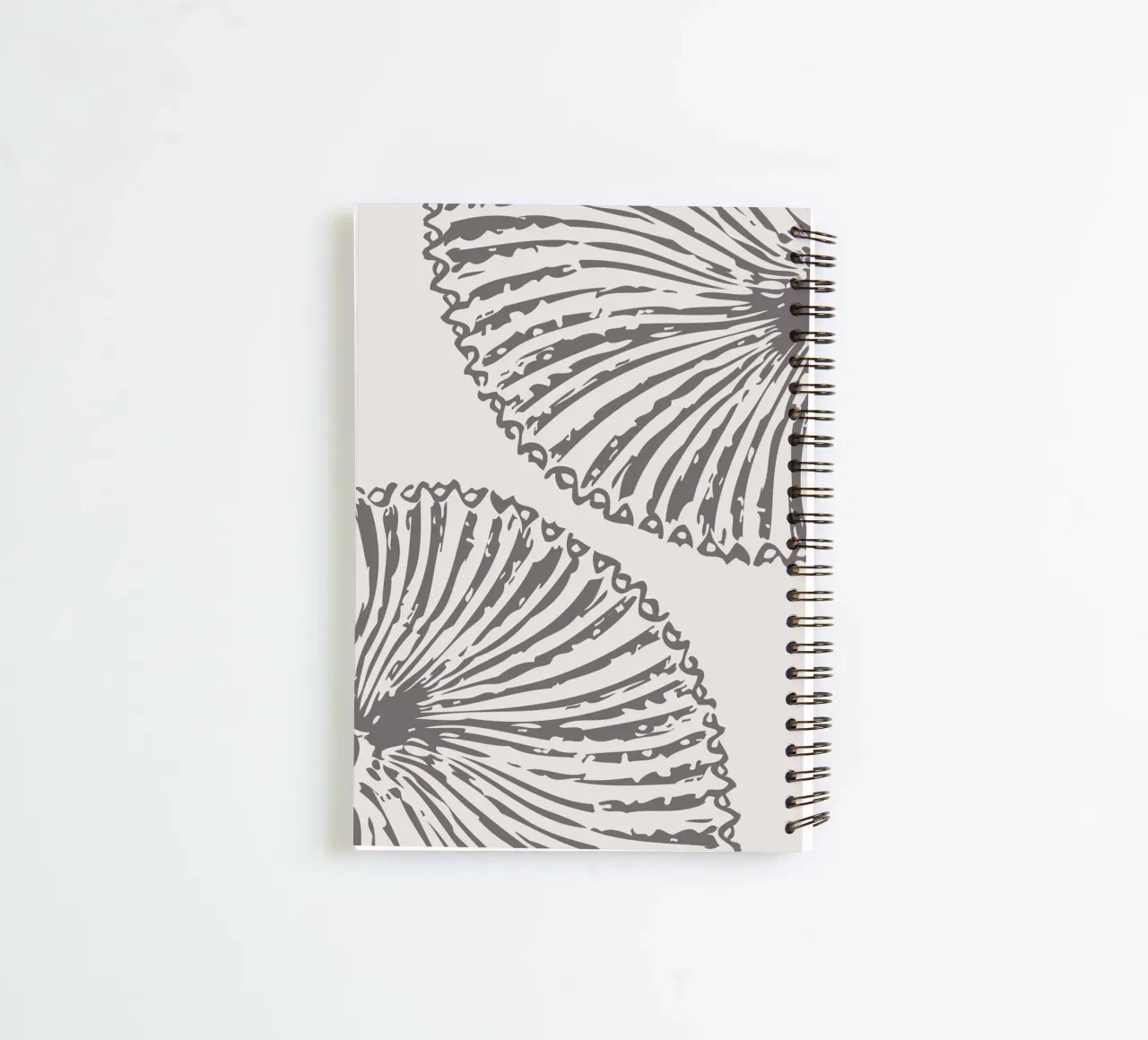 Abstract Seashell Print - Modern Neutral Coastal Bathroom Ar spiral notebook by ClubArt