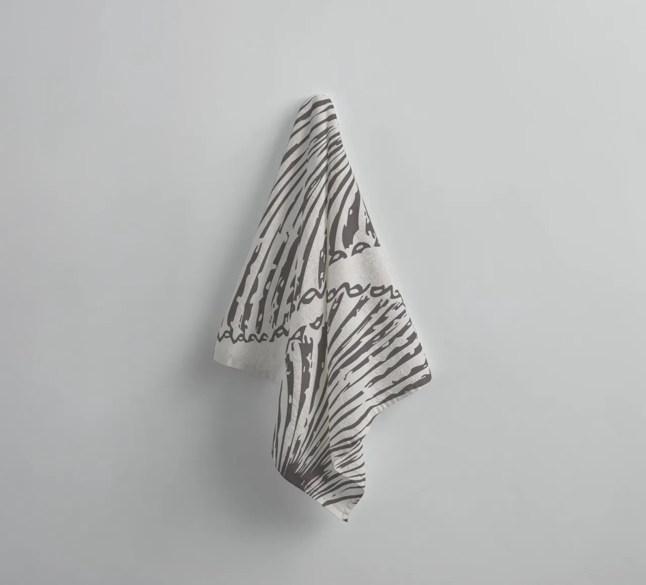 Abstract Seashell Print - Modern Neutral Coastal Bathroom Ar towel by ClubArt