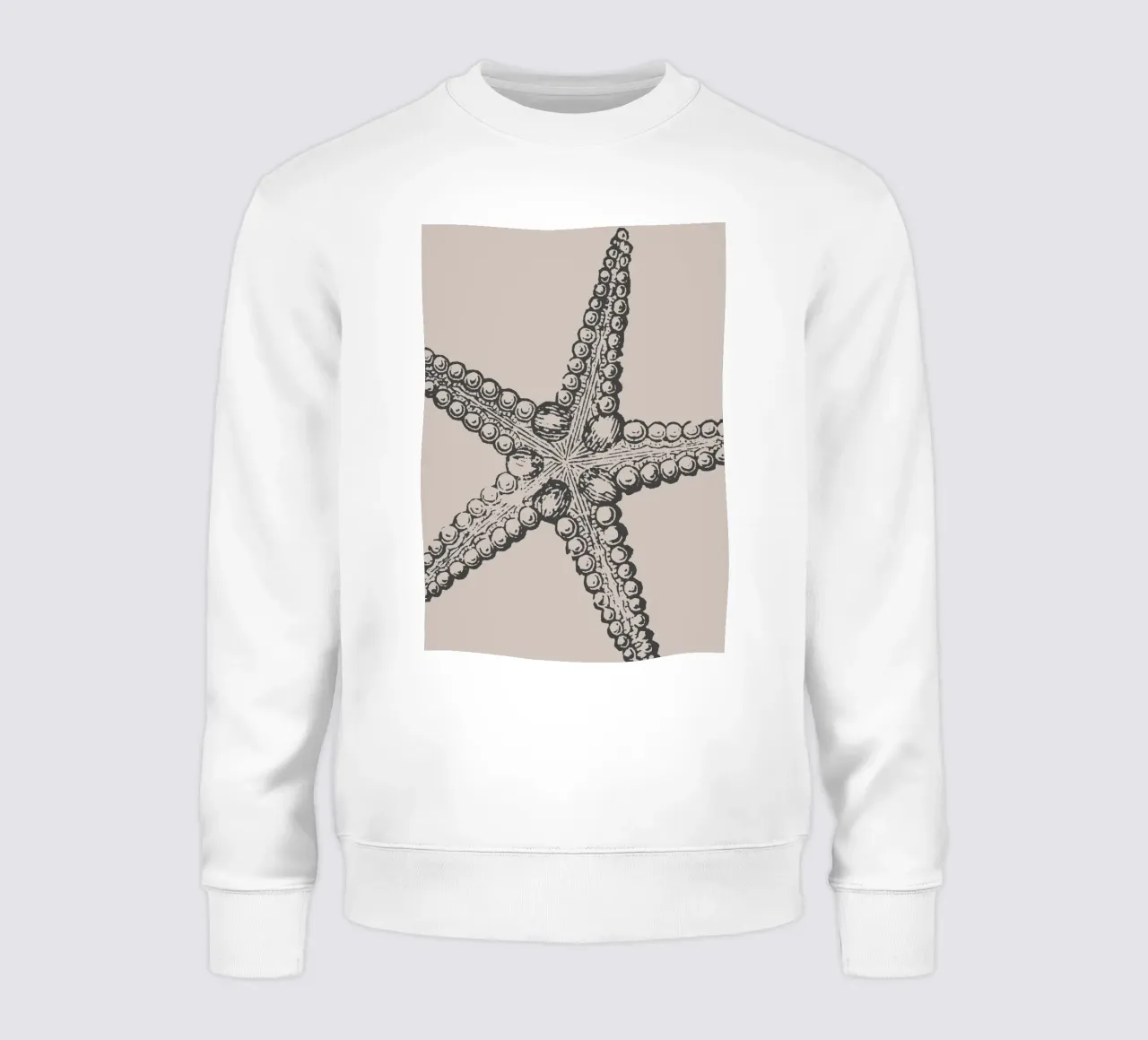 Gedetailleerde zeester Print - Aardetinten, Modern Zeeleven A sweatshirt van ClubArt