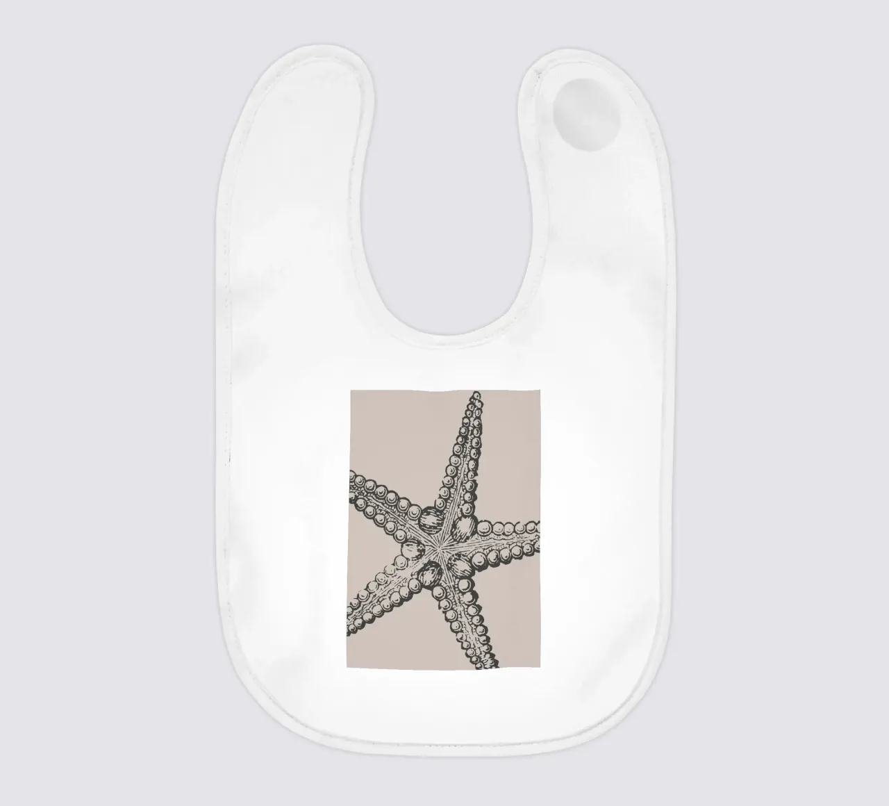 Detailed Starfish Print - Earthy Tones, Modern Marine Life A baby bib by ClubArt