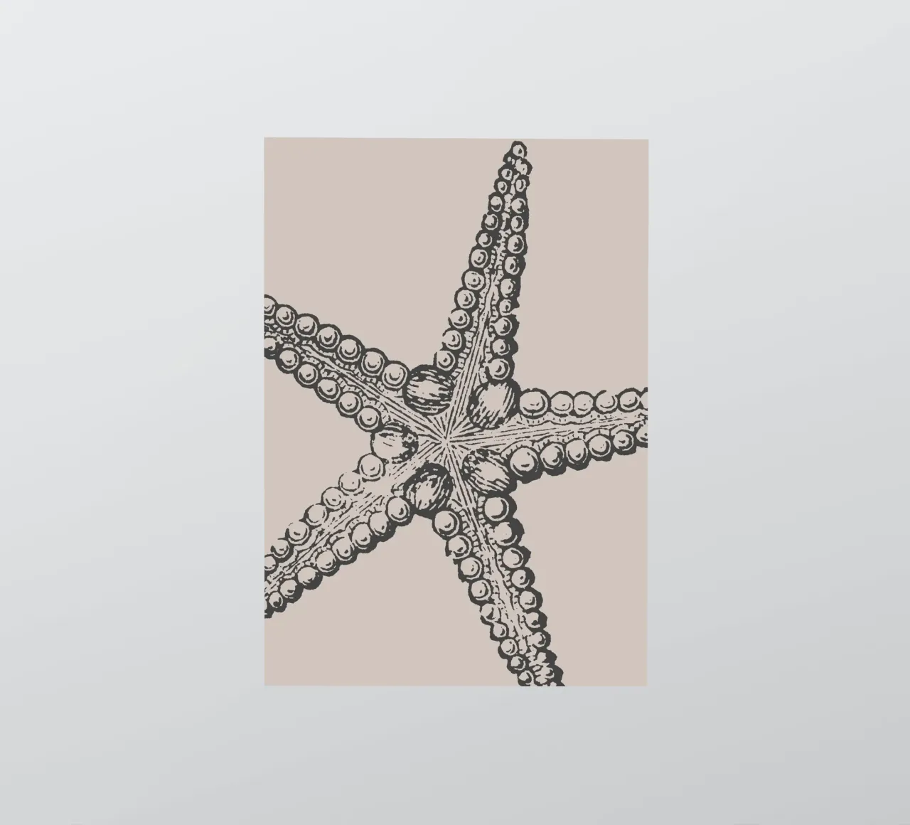 Detailed Starfish Print - Earthy Tones, Modern Marine Life A sticker by ClubArt