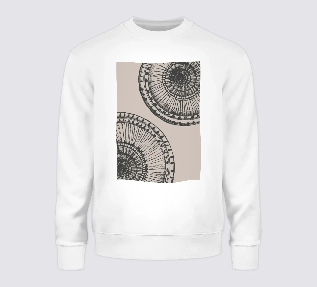 Abstract Citrus Slice Print - Earthy Tones, Modern Botanical sweatshirt by ClubArt