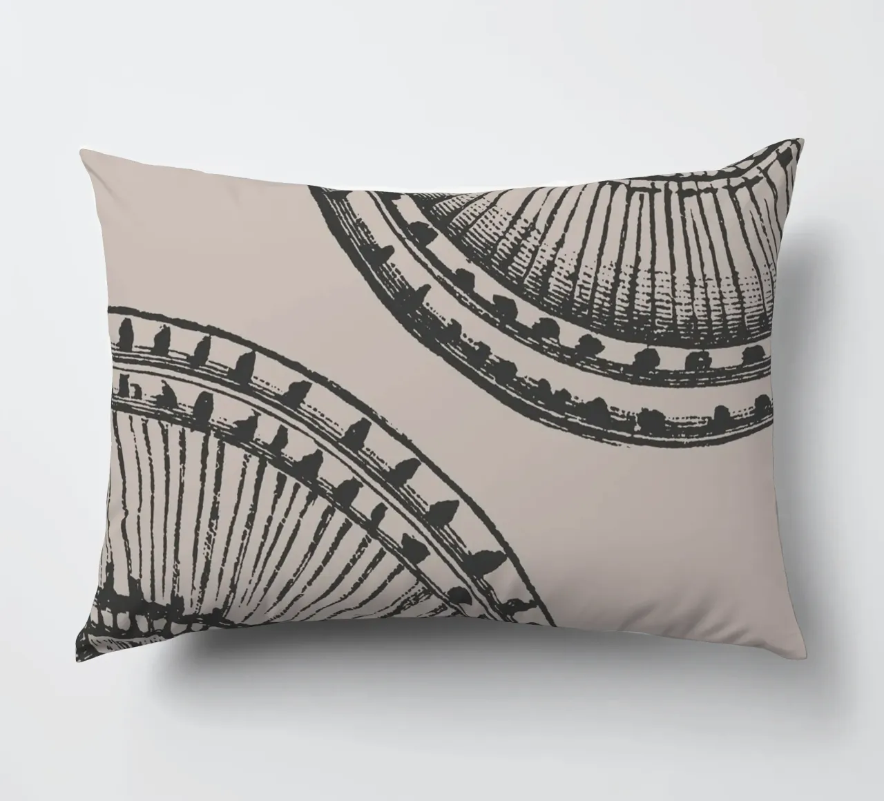 Abstract Citrus Slice Print - Earthy Tones, Modern Botanical decorative cushion by ClubArt